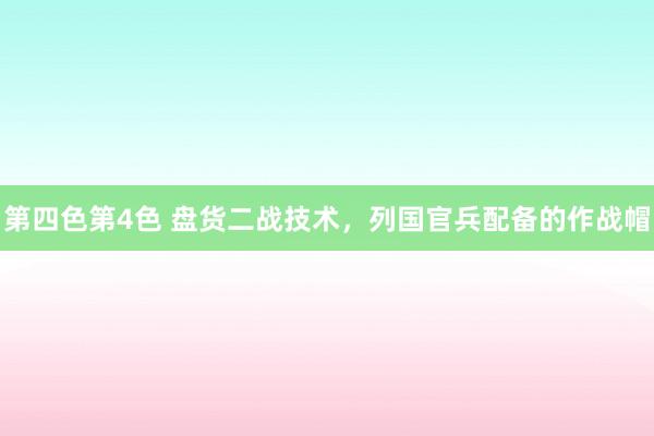 第四色第4色 盘货二战技术，列国官兵配备的作战帽