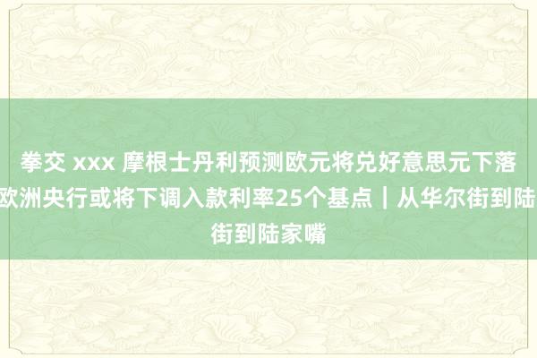 拳交 xxx 摩根士丹利预测欧元将兑好意思元下落7% 欧洲央行或将下调入款利率25个基点｜从华尔街到陆家嘴