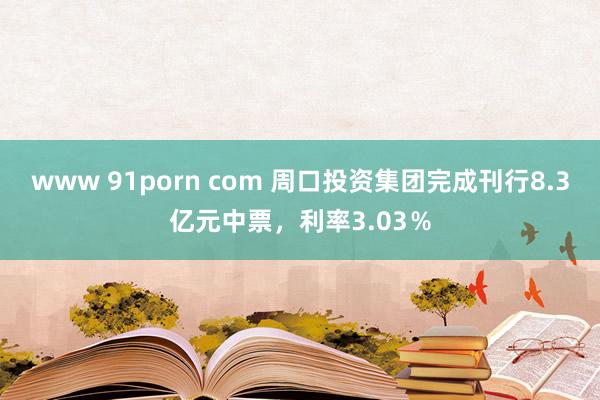 www 91porn com 周口投资集团完成刊行8.3亿元中票，利率3.03％