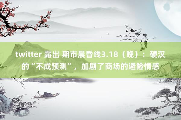 twitter 露出 期市晨昏线3.18（晚）：硬汉的“不成预测”，加剧了商场的避险情感