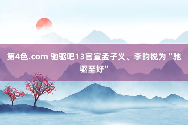 第4色.com 驰驱吧13官宣孟子义、李昀锐为“驰驱至好”