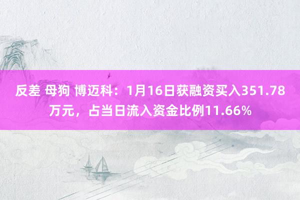 反差 母狗 博迈科：1月16日获融资买入351.78万元，占当日流入资金比例11.66%