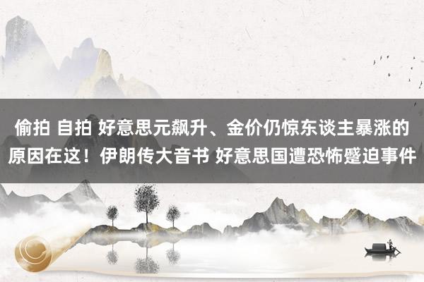 偷拍 自拍 好意思元飙升、金价仍惊东谈主暴涨的原因在这！伊朗传大音书 好意思国遭恐怖蹙迫事件