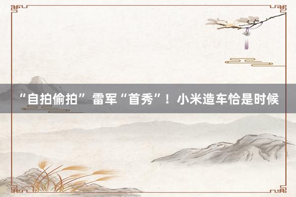 “自拍偷拍” 雷军“首秀”！小米造车恰是时候