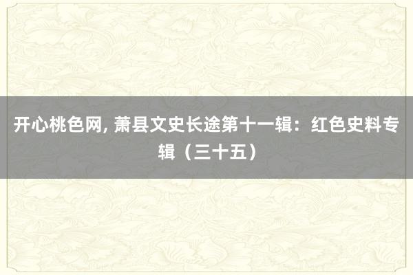 开心桃色网， 萧县文史长途第十一辑：红色史料专辑（三十五）