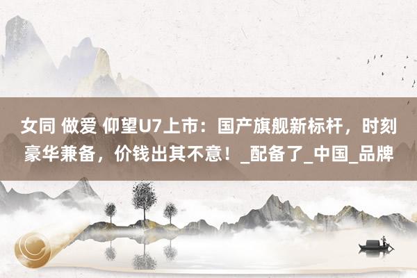 女同 做爱 仰望U7上市：国产旗舰新标杆，时刻豪华兼备，价钱出其不意！_配备了_中国_品牌
