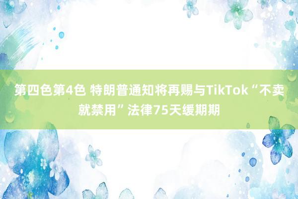 第四色第4色 特朗普通知将再赐与TikTok“不卖就禁用”法律75天缓期期