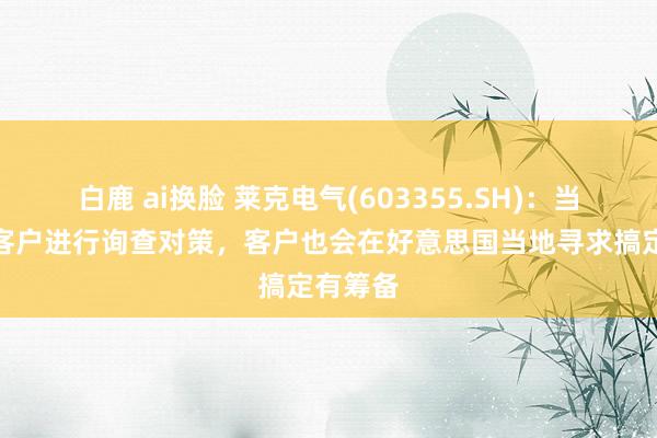 白鹿 ai换脸 莱克电气(603355.SH)：当今正与客户进行询查对策，客户也会在好意思国当地寻求搞定有筹备