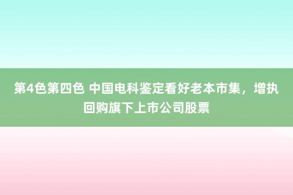 第4色第四色 中国电科鉴定看好老本市集，增执回购旗下上市公司股票