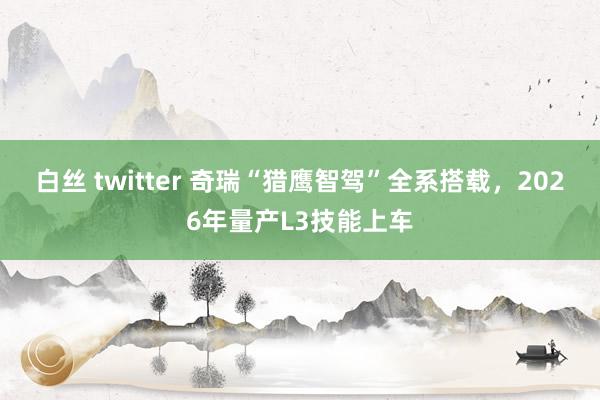 白丝 twitter 奇瑞“猎鹰智驾”全系搭载，2026年量产L3技能上车