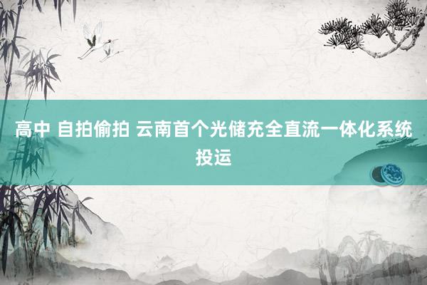 高中 自拍偷拍 云南首个光储充全直流一体化系统投运