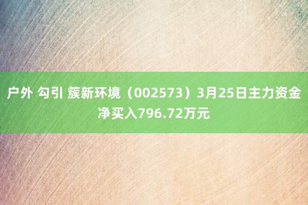 户外 勾引 簇新环境（002573）3月25日主力资金净买入796.72万元