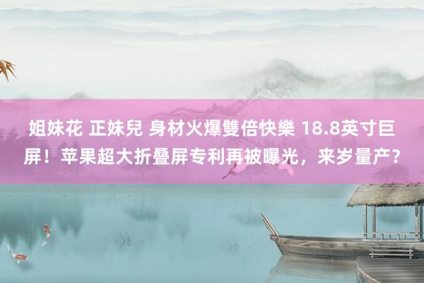 姐妹花 正妹兒 身材火爆雙倍快樂 18.8英寸巨屏！苹果超大折叠屏专利再被曝光，来岁量产？