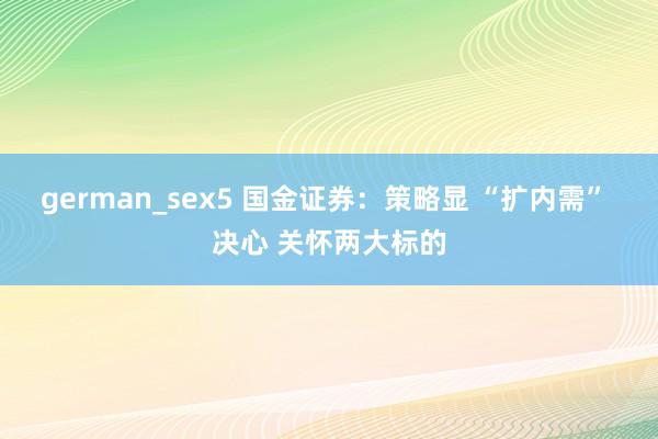 german_sex5 国金证券：策略显 “扩内需” 决心 关怀两大标的