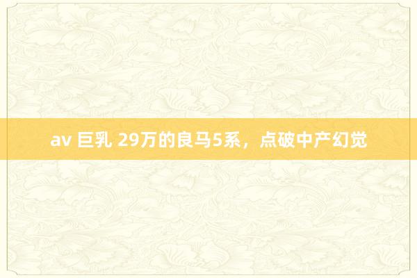 av 巨乳 29万的良马5系，点破中产幻觉