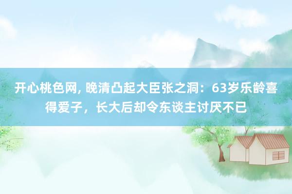 开心桃色网， 晚清凸起大臣张之洞：63岁乐龄喜得爱子，长大后却令东谈主讨厌不已
